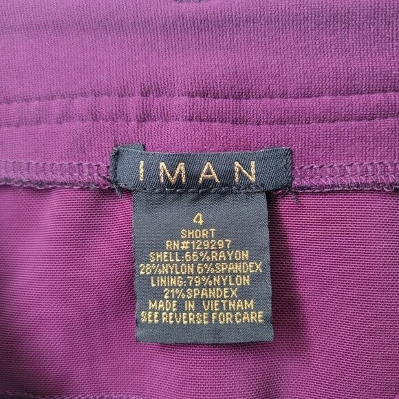 IMAN Purple Rayon Nylon Stretch Flare Dress Pants Size 4 - Picture 4 of 7